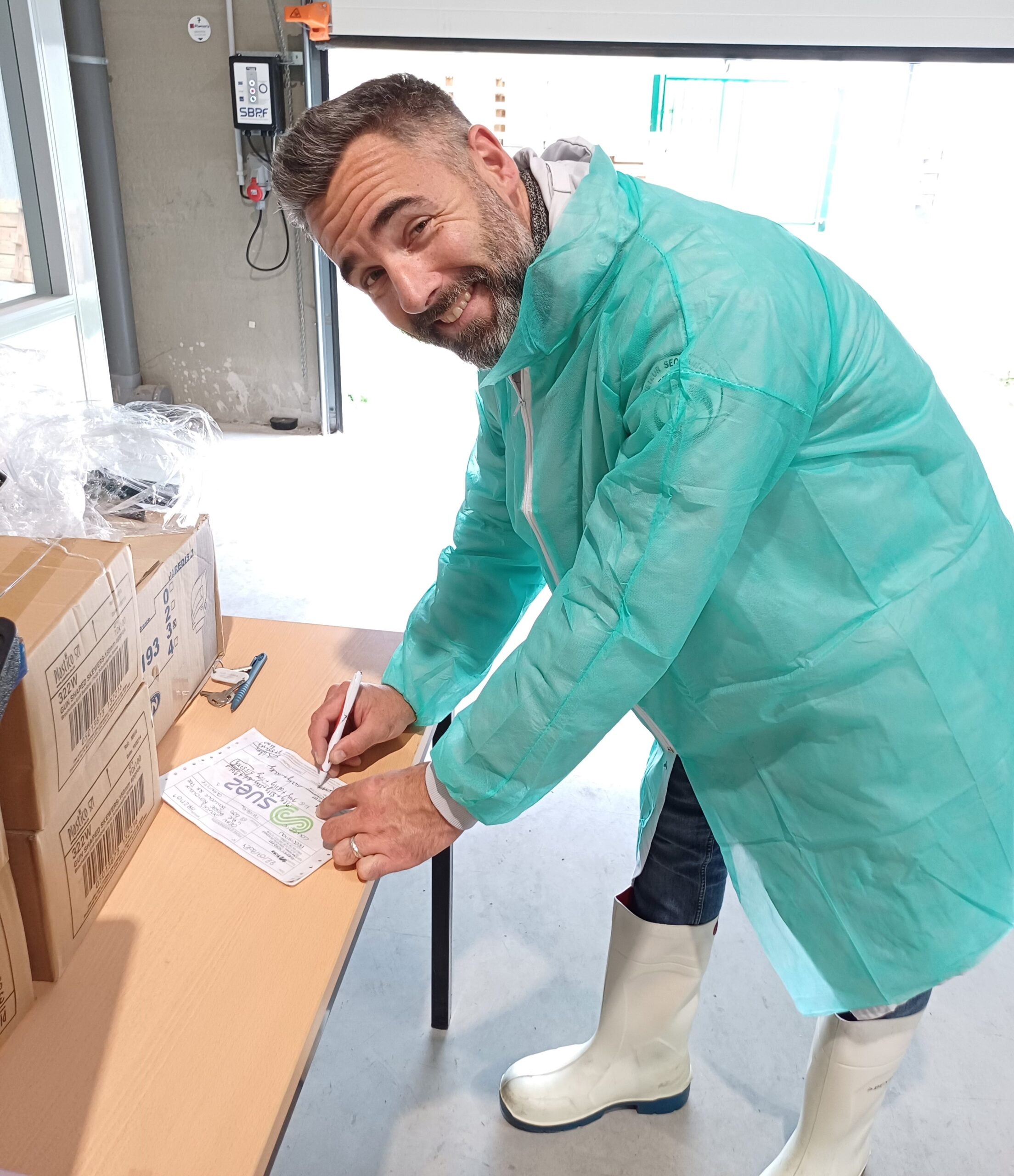 Photo de la collecte dans l'entreprise Océan délice signature de la pesée